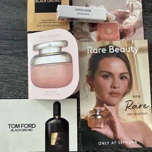 Rare Beauty - Tom Ford - Amouage - fragrance samples